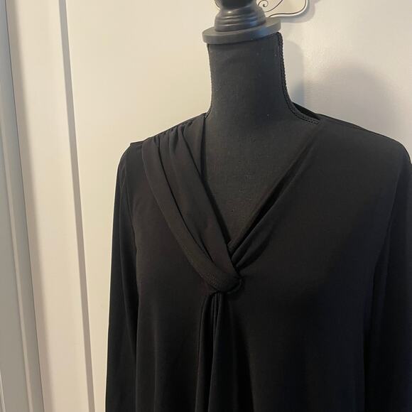 Simonton Says women's blouse Medium black blouse relaxed fit vintage Made in USA - Picture 2 of 10